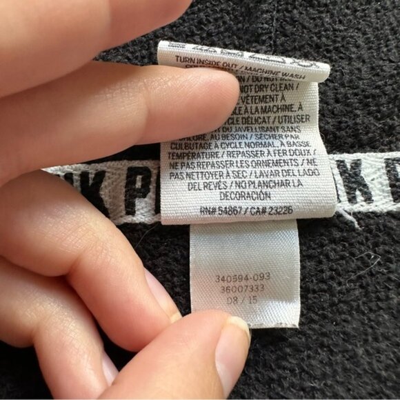 Victoria's Secret PINK | Black Quarter Zip Hoodie | Size Small - Picture 9 of 11